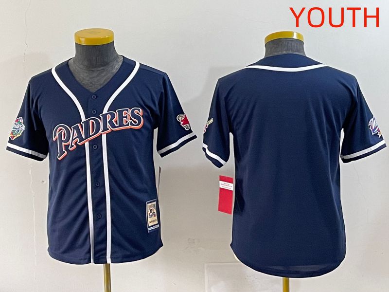 Youth 2025 San Diego Padres Blank Blue Throwback Game Nike MLB Jersey style 11